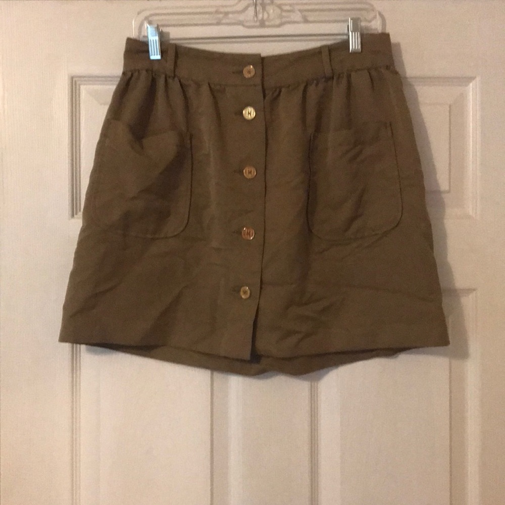 Tommy Hilfiger Khaki Button-Up Skirt